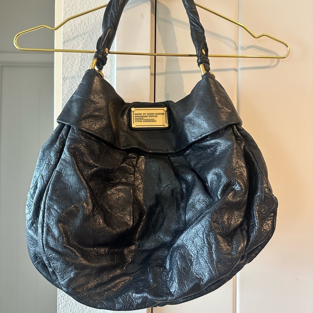 Marc by Marc Jacobs Hillier Black Leather Hobo Bag